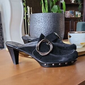 STUART WEITZMAN Elegant Black Women's Heeled Mules